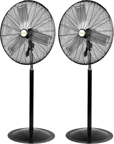 Miniatura 12 de hykolity Ventilador oscilante de pedestal de alta velocidad de 18 pulgadas con 3 velocidades, ventilador de metal resistente de 3850 CFM con aspas