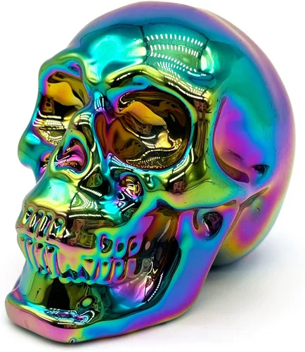 Miniatura 29 de Estatuas de cabeza de calavera de cristal, figuras de calavera K9, piedras preciosas de calavera de cristal, decoración de Halloween, regalos