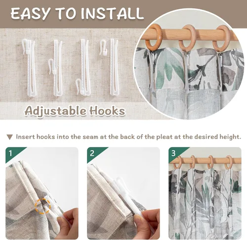 Miniatura 3 de MYSKY HOME - Cortinas plisadas con estampado floral para sala de estar/comedor, cortinas plisadas para proteger la privacidad, 84 pulgadas de largo