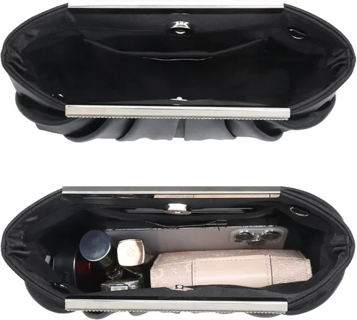 Miniatura 4 de Dasein - Bolsos de mano elegantes con pliegues para mujer, bolsos formales de noche con diamantes de imitación para bodas, fiestas, graduaciones