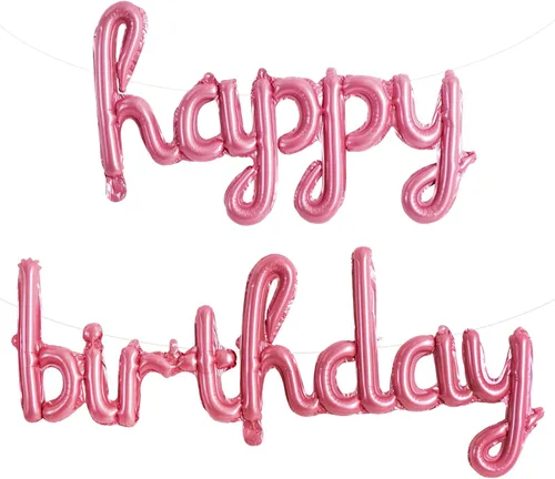 Miniatura 48 de TONIFUL Pancarta de Globos Negros de Feliz Cumpleaños de 16 Pulgadas con Letras de Papel de Aluminio Mylar, Cartel Banderín Reutilizable