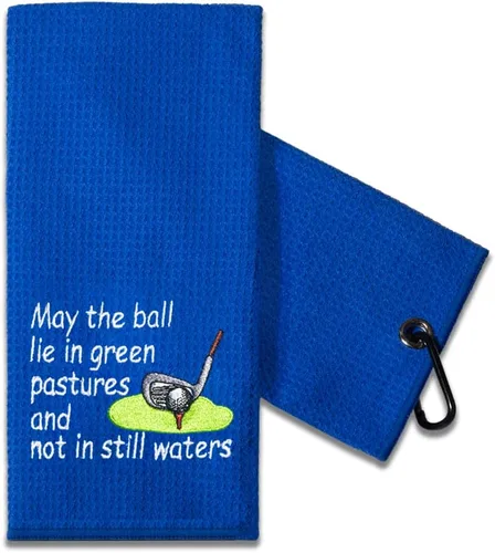 Miniatura 11 de TOUNER Toalla de golf divertida, regalos para papá, hombres, regalos de jubilación para golfistas, toalla de golf bordada divertida para bolsas