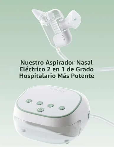 Miniatura 5 de Momcozy BreezyClear Pro™ Aspirador Nasal para Bebé, Succionador de Nariz de Grado Hospitalario de 75 kPa con 9 Niveles de Succión Ajustables