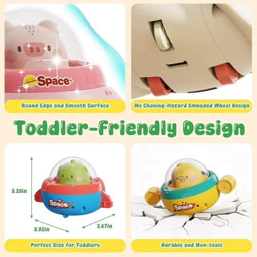 Miniatura 4 de 4 juguetes de animales para presionar y llevar, juguetes Montessori para bebés de 6 a 12 a 18 meses, juguetes de desarrollo para bebés de 1 año