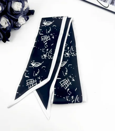 Miniatura 6 de Women's Designer Neckerchief Handbag Handle Ribbon Fashion Scarf Letter Printed Hair Tie