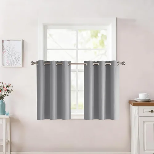 Miniatura 119 de RYB HOME Cortinas opacas de cocina de 36 pulgadas de largo, tratamiento de privacidad para ventanas pequeñas, aislamiento térmico, telón de fondo