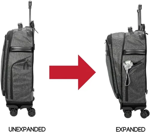 Miniatura 8 de ONLI TRAVEL Revolution Expandible Spinner Cabe debajo de la mayoría de los asientos del avión. Expandible, con dos bolsillos laterales., Negro -, De