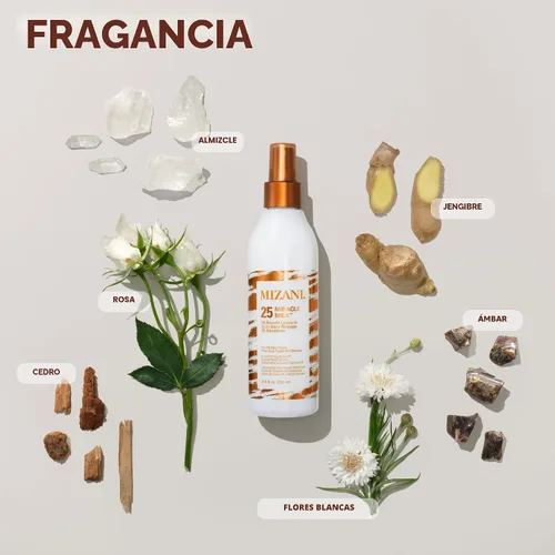 Miniatura 7 de Mizani 25 Benefit Miracle Milk - Acondicionador sin enjuague para cabello rizado, con aceite de coco, spray desenredante de rizos, protector térmico