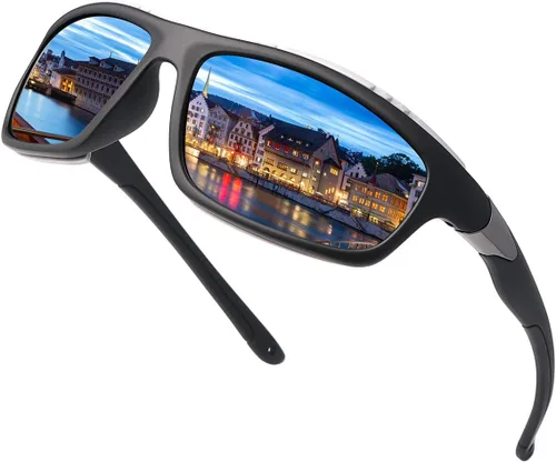 YIMI Gafas de sol polarizadas deportivas para hombres y mujeres, ciclismo, conducción, pesca, golf, protección UV400, gafas retro antirreflejos