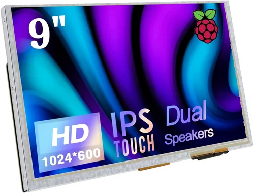 HAMTYSAN Monitor de Pantalla Táctil de 9 Pulgadas con Pantalla IPS de 1024x600 Mini Monitor para Raspberry Pi PC Portátil (Plateado)