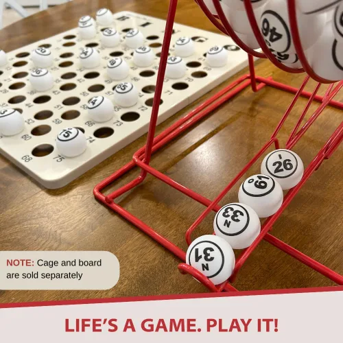 Miniatura 8 de MR CHIPS Bolas de bingo profesionales de 1.5 pulgadas (1.496 in), color blanco, bolas de repuesto estilo ping pong para jaulas de bingo manuales