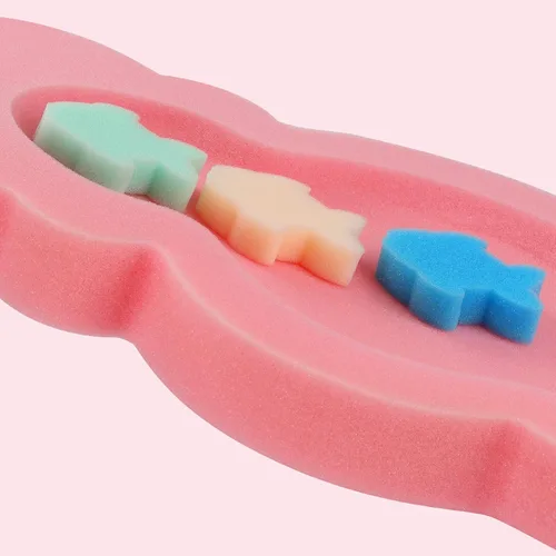 Miniatura 2 de Cojín de Baño para Bebé, Alfombrilla de Baño Infantil, Almohadilla y Esponja para Recién Nacido, Niño Pequeño y Bebé (Estilo Rosa-4)