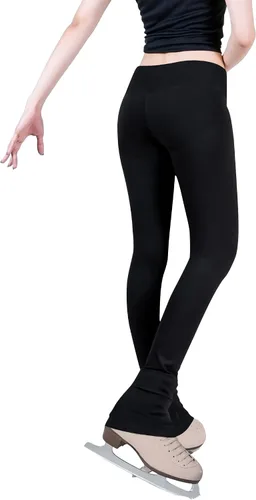 Miniatura 2 de Pantalones de patinaje sobre hielo para niñas, leggings negros de cintura alta, suaves, sin costuras, cálidos, para niños, adolescentes, competición