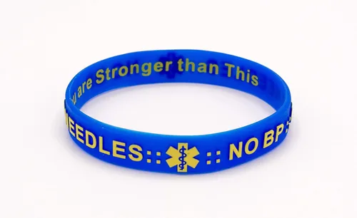 Miniatura 3 de MandM NO BP NO Agujas para Diálisis Linfedema Brazo Alerta Pulseras de silicona Pulseras