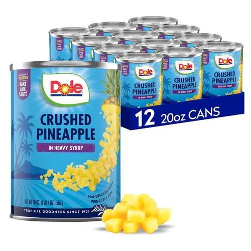 Miniatura 9 de Dole Fruta enlatada, trozos de piña en almíbar pesado, sin gluten, grapas de despensa, 20 onzas, 12 unidades, el embalaje puede variar