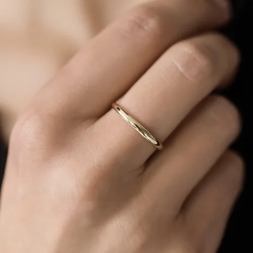 Miniatura 7 de Anillos de pulgar de 14 quilates para mujer, anillos apilables chapados en oro de 0.079 in, 0.118 in, 0.157 in, 0.236 in, banda fina de oro