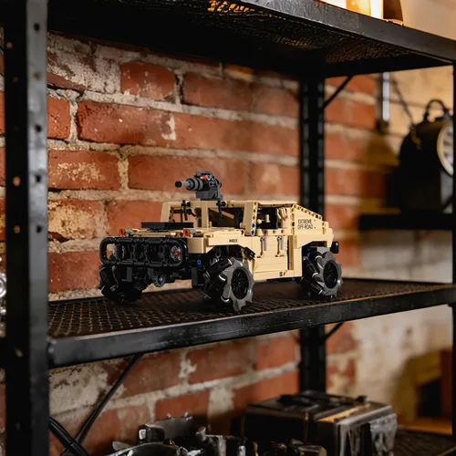 Miniatura 3 de UNCLE BRICK Kit de construcción de coche técnico blindado Hummer a control remoto 4WD, vehículo de rueda mecánica de control remoto de conducción