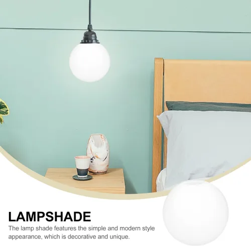 Miniatura 6 de Vaguelly Sombras de lámpara de globo blanco con apertura superior sin cuello, cubierta de lámpara de bola redonda para apliques de pared