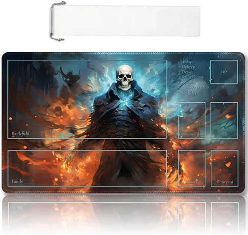 Miniatura 35 de Tapete de juego MTG cosido de alta calidad con zonas y parte trasera de goma antideslizante, tapete de juego TCG para MTG y otros juegos de cartas