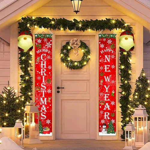 Miniatura 3 de Avezano Pancarta Religiosa de Feliz Navidad Azul Escena de la Natividad Pancarta de Navidad al Aire Libre Decoraciones Navideñas Religiosas