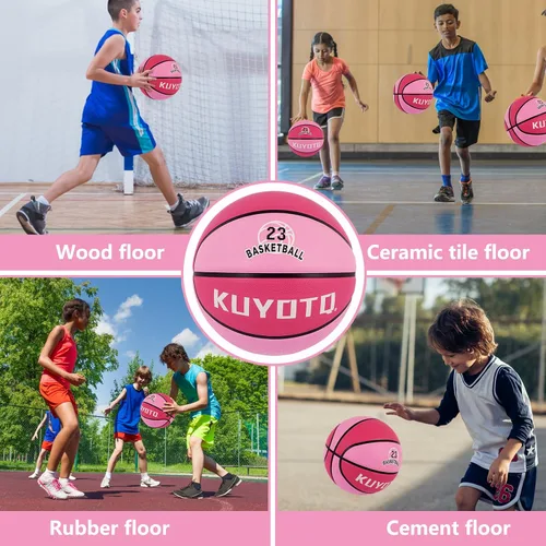 Miniatura 6 de KUYOTQ Kids Toddler Youth Adult Size 3/4/5/6/7 Basketball 22/25.5/27.5/28.5/29.5" Thickened Rubber or Faux Leather Indoor Outdoor Basketball for