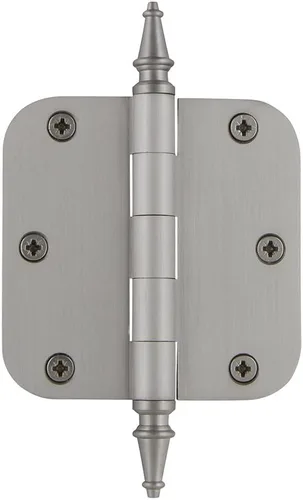 Miniatura 9 de Grandeur Hardware 824304 Bisagra residencial con punta de bellota de 3.5 pulgadas con esquinas de radio de 5/8 pulgadas en peltre antiguo
