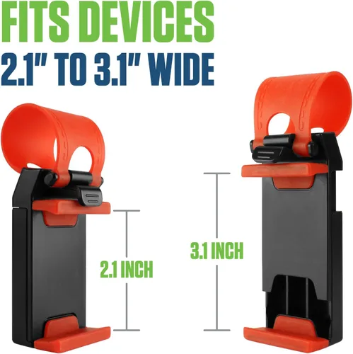 Miniatura 3 de Cellet Soporte universal para volante de teléfono, abrazadera ajustable para manillar para iPhone 16, 15, 14, 13 Pro, negro, se adapta a