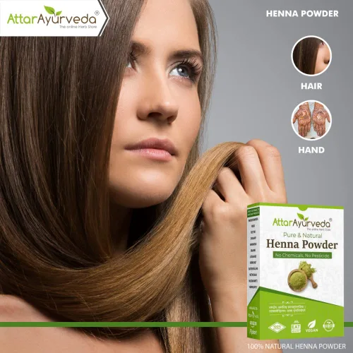 Miniatura 2 de Attar Ayurveda Polvo de henna natural para el color y el crecimiento del cabello, reduce la caída del cabello, 100% natural, sin conservantes