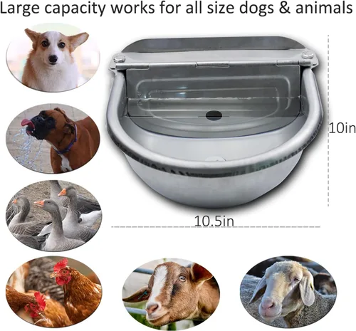 Miniatura 3 de Dispensador automático de cuencos de agua para perros, comedero de agua de acero inoxidable para aves de corral y ganado pequeño