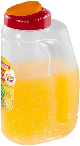 Jarras para bebidas con tapa de boquilla, botella de plástico para refrigerador para bebidas caseras de jugo, agua, té, fácil de almacenar y verter,