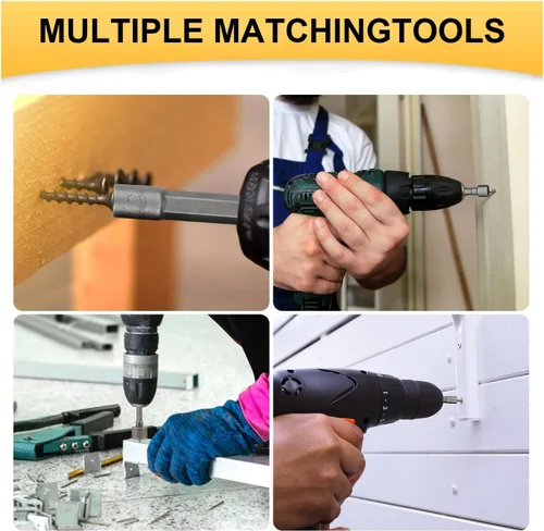 Miniatura 6 de Rongon Juego de 14 brocas para destornillador de tuerca eléctrica, tornillo de rosca métrica de acero, adaptador de brocas hexagonales de 1/4