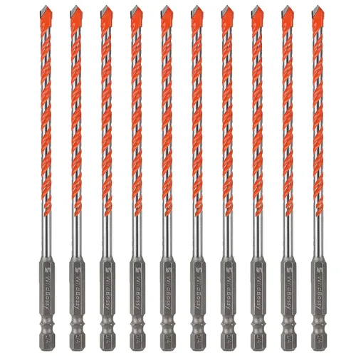 Miniatura 12 de Brocas de carburo de hormigón con vástago hexagonal para mampostería, cemento, azulejos, juego de brocas