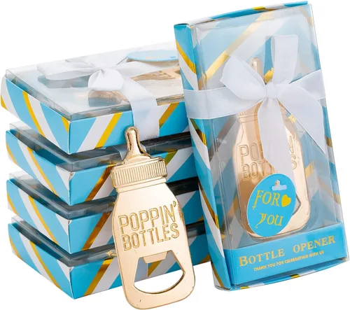 24 abridores de biberones favoritos para baby shower, regalos, decoraciones o cajas de regalo de recuerdo para invitados, diseño Poppin para niños