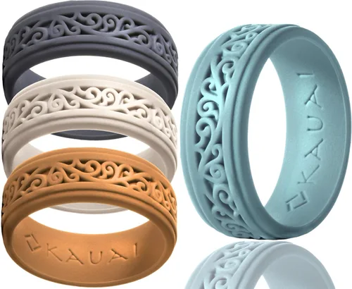 Miniatura 11 de KAUAI Anillos de boda de silicona para hombres. Anillo atemporal y elegante para parejas. Marca líder en comodidad y diseño en bandas para hombre.