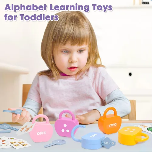 Miniatura 7 de Juguete para niños pequeños con cerradura y llave, actividades de aprendizaje preescolar, imprescindibles para el aula de jardín de infantes