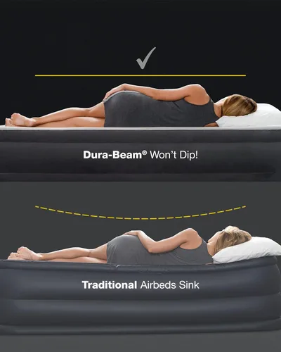 Miniatura 7 de Intex Raised Airbed Mattress with Built-in Pump, Dura-Beam Plus Pillow, Twin - Portable Inflatable Luxury Blow-Up Bed for Adults, Camping, Guests