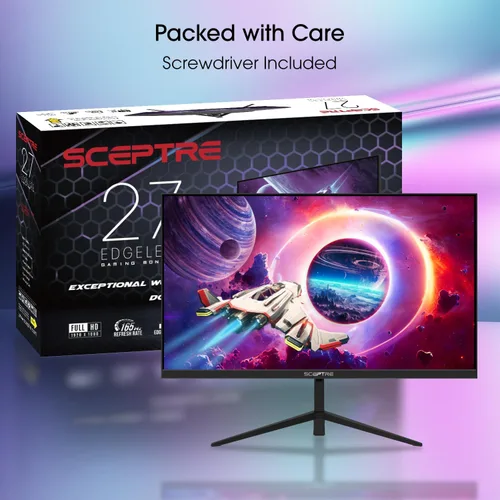 Miniatura 3 de Sceptre Monitor de juegos de 27 pulgadas 165 Hz 144 Hz 1 ms AMD FreeSync Premium HDMI DisplayPort Altavoces integrados, 99% sRGB negro 2025