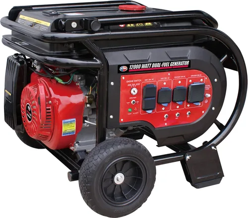 Miniatura 8 de All Power America Generador portátil de combustible dual de 10000 vatios a gas/propano resistente con arranque eléctrico, negro