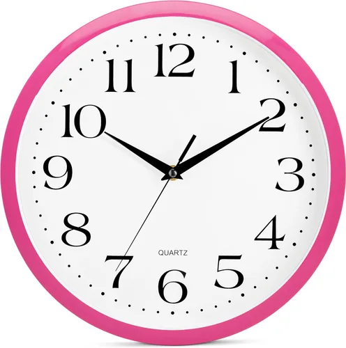 Miniatura 23 de Bernhard Products - Reloj de cuarzo de pared rojo, silencioso, sin tictac, 12 pulgadas, a pila, redondo, fácil de leer