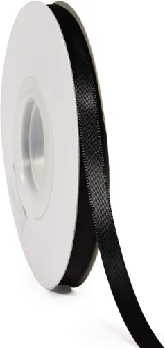 Miniatura 2 de YAMA Cinta de satén negra de doble cara de 1/4 de pulgada, 25 yardas, cinta negra fina para envolver regalos, manualidades, lazos, decoración