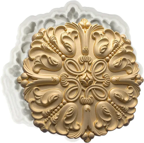 Miniatura 17 de Molde de Fondant Barroco Moldes de Silicona de Volutas de Calados de Encaje Moldes de Filigrana 3D Esculpidos para Decoración de Tartas de Azúcar