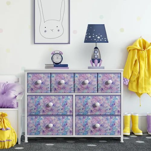Miniatura 6 de Sorbus Cómoda de tela para dormitorio de niños, cómoda de 8 cajones, torre de almacenamiento, organizador de ropa, para armario, para sala