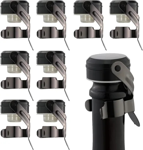 Miniatura 11 de WOTOR Tapones para botella de vino y champán de acero inoxidable con silicona de grado alimenticio, a prueba de fugas, se mantienen frescos