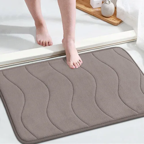 Miniatura 20 de Flamingo P Alfombra de Baño de Espuma Viscoelástica Tapetes de Baño Alfombra Antideslizante Absorbente de Agua para Ducha, 24x17 pulgadas, Verde Aqua