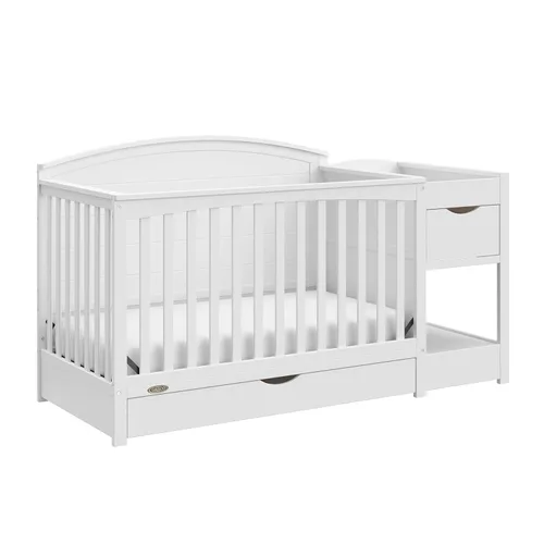 Miniatura 16 de Graco Bellwood - Cuna convertible 5 en 1 y cambiador con cajón (negro) - Certificado GREENGUARD Gold, cajón de almacenamiento de tamaño completo, se