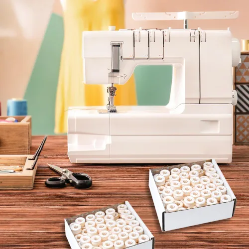 Miniatura 6 de Mandala Crafts Bobinas vacías SA155 para máquina de coser Brother, 36 bobinas de plástico de metal para máquina de coser Singer - Bobinas