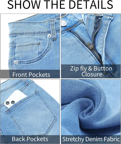 Miniatura 6 de GRAPENT Pantalones de mezclilla ajustados para mujer, cintura alta, elásticos, clásicos, de tiro alto, adelgazantes, pantalones de mezclilla 2023