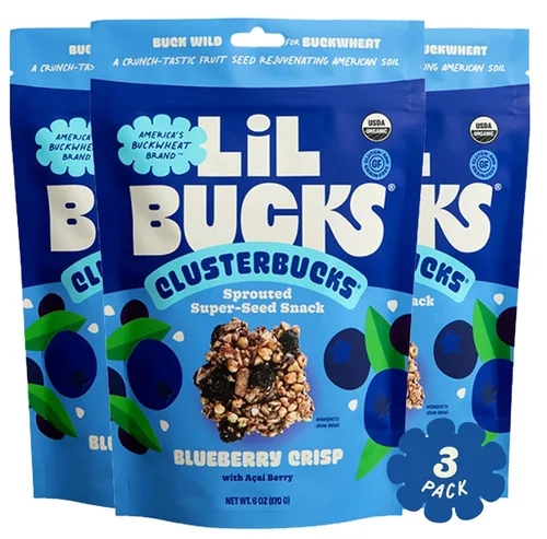 Miniatura 16 de Clusterbucks Superfood Clusters – Granola sin cereales, apta para dieta keto con trigo sarraceno germinado cultivado de forma regenerativa – Snack