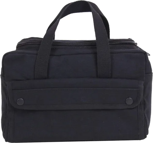 Miniatura 4 de Rothco Bolsa de herramientas mecánicas de boca ancha con cremallera de latón, construcción de lona resistente, ideal para almacenamiento y Negro