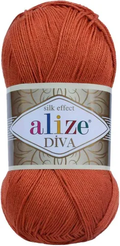 Miniatura 20 de Alize Diva Silk Effect 100% hilo acrílico de microfibra, 1 madejas de bola de 3.53 oz 383yds color (1 - crema)